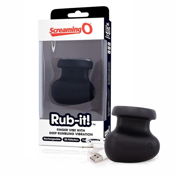 The Screaming O Rub-it! Vibrator Zwart De The Charged Rub-it! Vibe van Screaming O is een oplaadbare vibrator met een groot oppervlakte om al haar zintuigen te prikkelen